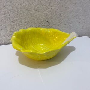 Secla Portugal Majolica Yellow Cabbage Soup bowls Pottery vintage 50s G11